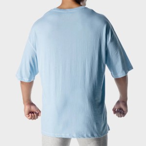 OEM High Quality Stree Wear 100% Cotton T-shirt Lehilahy tsotra Fanontam-pirinty Custom
