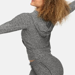 Bästsäljande grossist lättvikts snabbtorkande polyestertyg tomma huvtröjor för kvinnor gymkläder