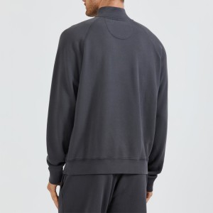 Wholesale Gym Athletic Wear Katoen Polyester Oanpaste Logo Mannen Plain Quarter Zipper Pullover Sweatshirts