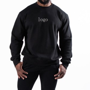 Височина Тегло Кадифе отвътре Персонализирано лого Мъжки пуловер с деколте