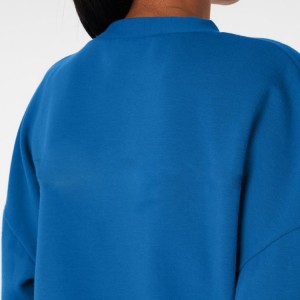 Sudaderas de jerséis unisex en branco con cuello redondo 100% algodón liso con logotipo personalizado para mulleres e homes