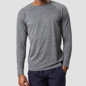 Hög kvalitet Quick Dry Gym Fitness Polyester Sports Långärmade T-shirts för män