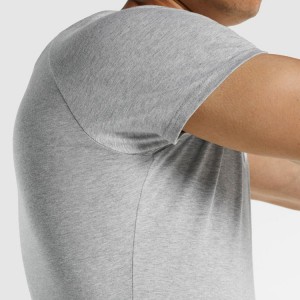 მაღალი ხარისხის ბოდიბილდინგის Raglan Slim Fit Men Custom Blank Gym სპორტული მაისურები
