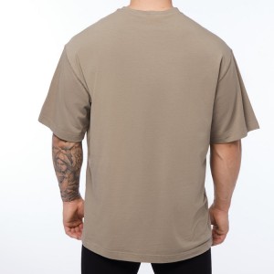 घाऊक ड्रॉप शोल्डर 100% कॉटन ओव्हरसाइज पुरुष प्लेन टी शर्ट कस्टम प्रिंटिंग