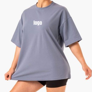 Camisetas femininas estampadas com logotipo OEM lisas para namorado personalizadas para academia