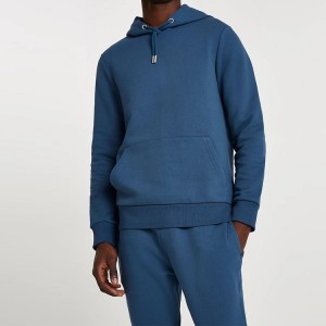 High Quality Wholesale Custom Sportswear Men 2 piece Plain Hoodie Jogging Tracksuit Set Custom Printing