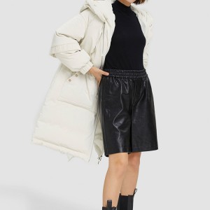 Vysoce kvalitní dámský kabát s dlouhým péřovým pláštěm z nylonu Shell