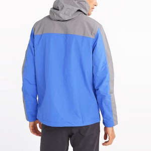 Quarter Zipper Jacket 100% Nylon Color Block Men Windbreaker Jacket