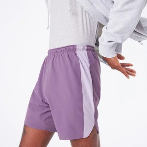 Ngokwesiqhelo ILogo Athletic Fitness Running Elastic Waist Polyester Gym Sports Shorts For Men