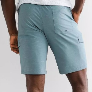 Factory Priis Drawstring Taille Oanpaste Label Workout Cotton Cargo Shorts foar manlju