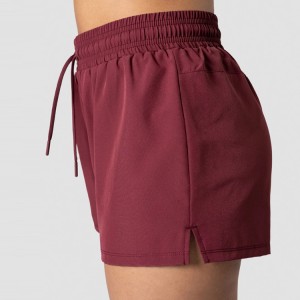 Custom Workout Sports Wear 4 Way Stretchy Wholesale Women's Zipper Pocket 2 in 1 Athletic Gym Shorts