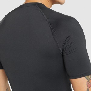 कस्टम लोगो घाऊक शॉर्ट स्लीव्ह जिम स्लिम फिट कॉम्प्रेशन प्लेन टी शर्ट पुरुषांसाठी