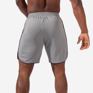 Shorts de ginástica masculinos com cintura elástica 100% poliéster para absorção de umidade com bolso