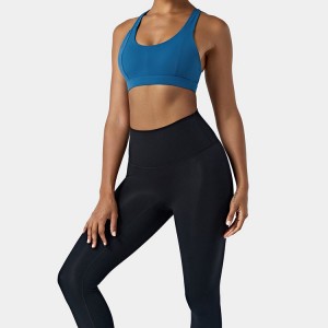 Ladies Four Way Stretch Nylon Custom Logo Y-Back Strap Yoga Sports Bra For Women