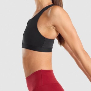 Sujetador esportiu de ioga personalitzat per a gimnàs i tirants ajustables amb cremallera frontal per a dones