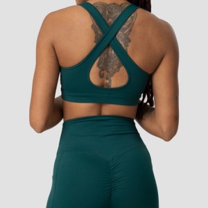 Sweat Wicking Sexy Design Front Scrunch V Neck Bras Sports Women Cross Back Yoga Bras