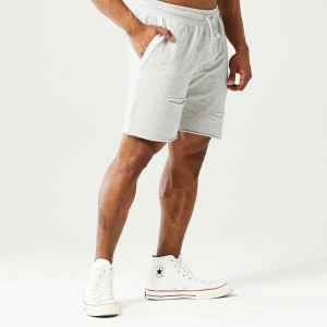 Venta al por mayor French Terry Cotton Raw Edge Custom Men Fitness Workout Sweat Shorts