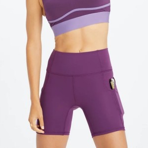 Women Yoga Fitness Shorts Custom High Waist Biker Shorts With Pockets
