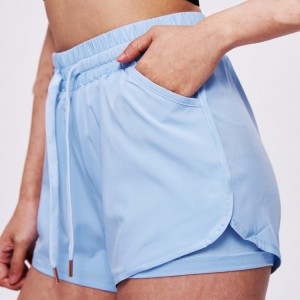 Kratke hlače za teretanu Veleprodaja Ženske kratke hlače za trčanje s uzicom oko struka 2 u 1