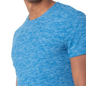 Groothandel 92% polyester 8% spandex getailleerde korte mouwen heren sport gym T-shirts aangepast logo