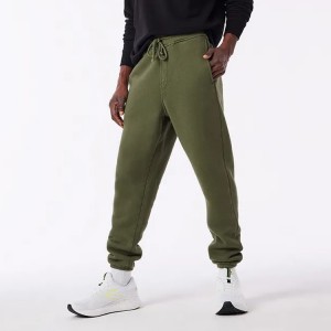 Brugerdefinerede snoretræk i taljen mænd joggerbukser høj kvalitet 100% bomuld joggingbukser med lomme