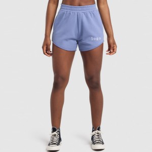 Groothandel elastische taille 60% katoen 40% polyester aangepaste training zweet shorts voor dames