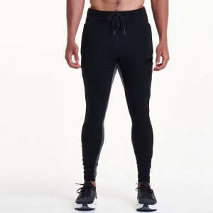 Calça jogger masculina de alta qualidade bordada personalizada para treino fitness slim fit tapere
