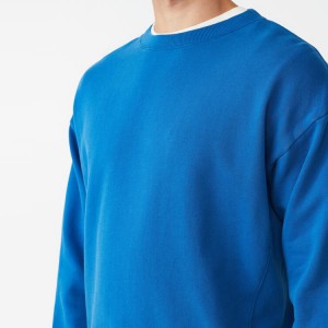 Brugerdefineret logo print/broderi træning bomuld rund hals almindelig sweatshirt til mænd