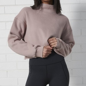 Odjeća za aktivnu teretanu Ženska kratka majica s otisnutim praznim džemperom s lijevkastim izrezom