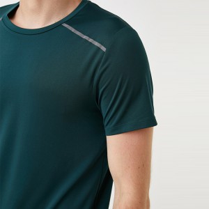 Egyedi fitnesz edzőtermi viselet Könnyű nyakkiképzésű, sima rövid ujjú férfi póló Egyedi nyomtatással