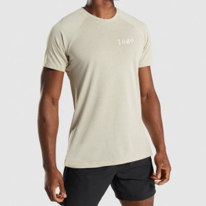 थोक श्वास योग्य खेलकुद टी शर्ट पुरुष सादा कपास पलिएस्टर टी शर्ट कस्टम लोगो