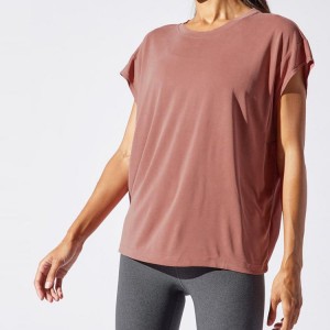 اعلیٰ معیار کے ورزش کے کپڑے اپنی مرضی کے مطابق لوگو خواتین کی چھوٹی بازو خالی اوور سائز کاٹن پلین ٹی شرٹ