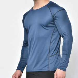 Fabrikkpris Atletisk treningsklær Quick Dry Raglan Langermet Vanlige Gym T-skjorter for menn