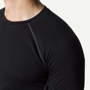 OEM Active Quick Dry Sport Compression Thumb Hole Slim Fit Gym Fitness Plain Long Sleeve T Shirt Untuk Lelaki