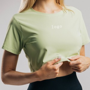 Visokokvalitetna mekana pamučna majica kratkih rukava s kratkim rukavima, obična majica s prilagođenim logotipom za žene