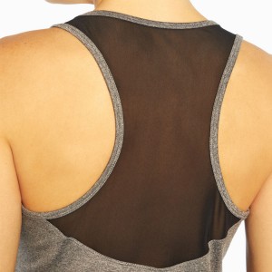 Regatas femininas personalizadas com painel de malha de fábrica OEM costas esportivas fitness