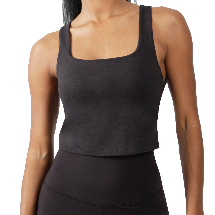 Προμηθευτής παντελονιών γιόγκα OEM Κίνας - Προσαρμοσμένο λογότυπο με τετράγωνο λαιμό για προπόνηση Crop Tops Fitness Gym Tank Top For Women – AIKA