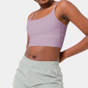 Fashion Design Gils Workout Gym Tøj Four Way Stretch Kvinder U-hals på kryds og tværs Beskåret Yoga Tank Top