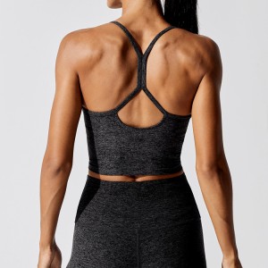 Veleprodajna sportska odjeća za fitness Ženska tanka ženska trkačka majica bez rukava Blank Marl Grey Crop Gym Top