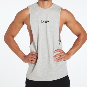 Nova bombažna majica brez rokavov z odrezanimi rokavi za moške mišice v telovadnici