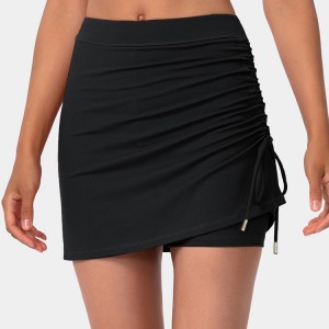 Zakázkové vysoce kvalitní polyesterové dámské golfové sukně s bočním stahovací šňůrkou hladké tenisové sukně