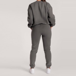 Set di tute da jogging unisex in felpa girocollo in cotone 100% personalizzato per donna
