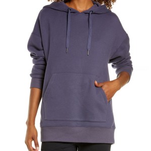 Mjuk 100 % bomull Custom Logo Blank Workout Oversize Hoodies Sweatshirts för kvinnor