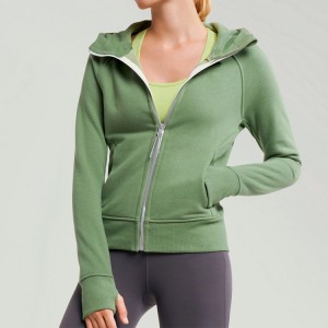 High Quality Cotton Polyester Logo Custom Zip Up Slim Fit Workout Plain Hoodies ho an'ny vehivavy