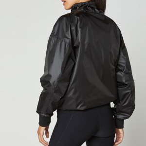 គុណភាពខ្ពស់ 100% Polyester Quarter Zipper Outdoor Windbreaker Gym Jacket សម្រាប់ស្ត្រី