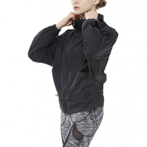 Best Seller Magaang Polyester Windproof Adjustable Waist Women Gym Sports Full Zip Windbreaker Jacket