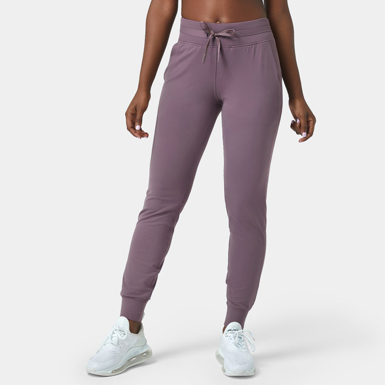 Cina Produsen Baju Olahraga Harga Murah - Logo Kustom Trendi Baru Four Way Stretch Cotton Drawstring Waist Women Slim Fit Joggers With Pockets – AIKA