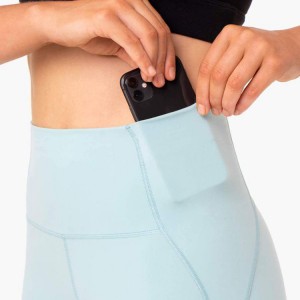 Leggings femininas de cintura alta de poliéster elastano fabricante OEM para ioga de compressão para academia