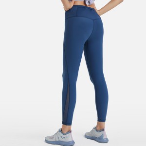 Impressió de logotip personalitzat per a dones amb panell de malla d'entrenament Fitness ioga polaines amb butxaca a la cintura