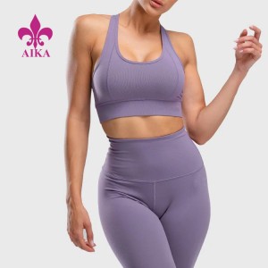 Prezo de fábrica Suxeitador deportivo de ioga para mulleres con espalda acolchada extraíble de alta calidade con logotipo personalizado